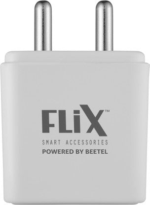 FLIX 12 W QUICK CHARGE 2.4 A MULTIPORT MOBILE (BEETEL) XWC-64D 12 W CHARGER WITH DETACHABLE CABLE  (WHITE, CABLE INCLUDED)