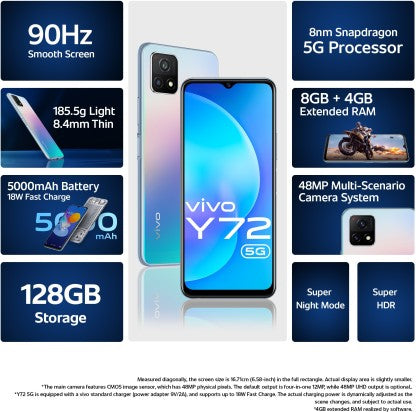 vivo Y72 5G (Prism Magic, 128 GB)  (8 GB RAM)