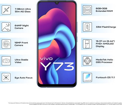 vivo Y73 (Diamond Flare, 128 GB)  (8 GB RAM)