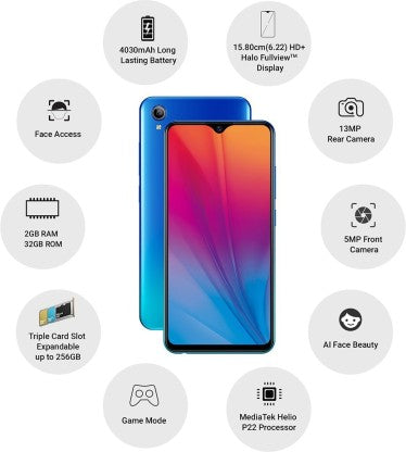 vivo Y91i (Ocean Blue, 32 GB)  (2 GB RAM)
