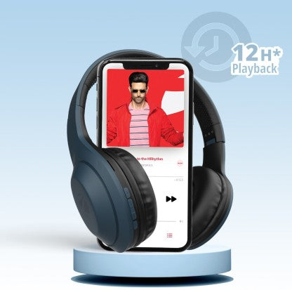 ZEBRONICS ZEB DUKE 101 WIRELESS HEADPHONE WITH MIC BLUETOOTH HEADSET  (BLUE, ON THE EAR)