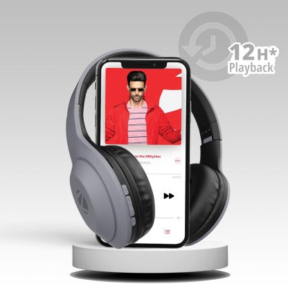 ZEBRONICS ZEB DUKE 101 WIRELESS HEADPHONE WITH MIC BLUETOOTH HEADSET  (GREY, ON THE EAR)