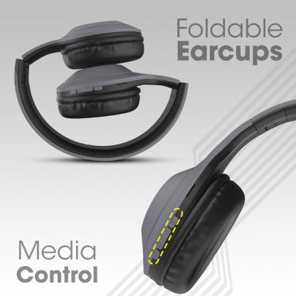 ZEBRONICS ZEB DUKE 101 WIRELESS HEADPHONE WITH MIC BLUETOOTH HEADSET  (GREY, ON THE EAR)