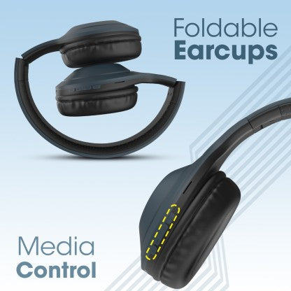 ZEBRONICS ZEB DUKE 101 WIRELESS HEADPHONE WITH MIC BLUETOOTH HEADSET  (BLUE, ON THE EAR)