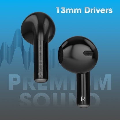 ZEBRONICS ZEB-SOUND BOMB 3 TWS EARBUDS WITH BLUETOOTH V5.2, UP TO 12H BACKUP BLUETOOTH HEADSET  (BLACK, TRUE WIRELESS)