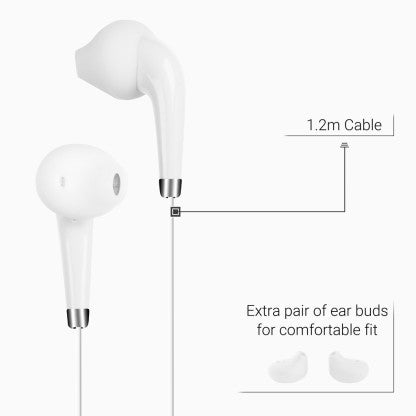 ZEBRONICS ZEB-CALYX WIRED HEADSET  (WHITE, IN THE EAR)