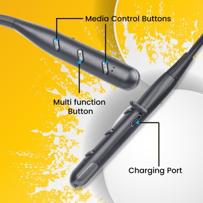 ZEBRONICS ZEB-SYMPHONY WIRELESS NECKBAND EARPHONE WITH BT V5.2, 13H BACKUP BLUETOOTH HEADSET  (BLACK, IN THE EAR)